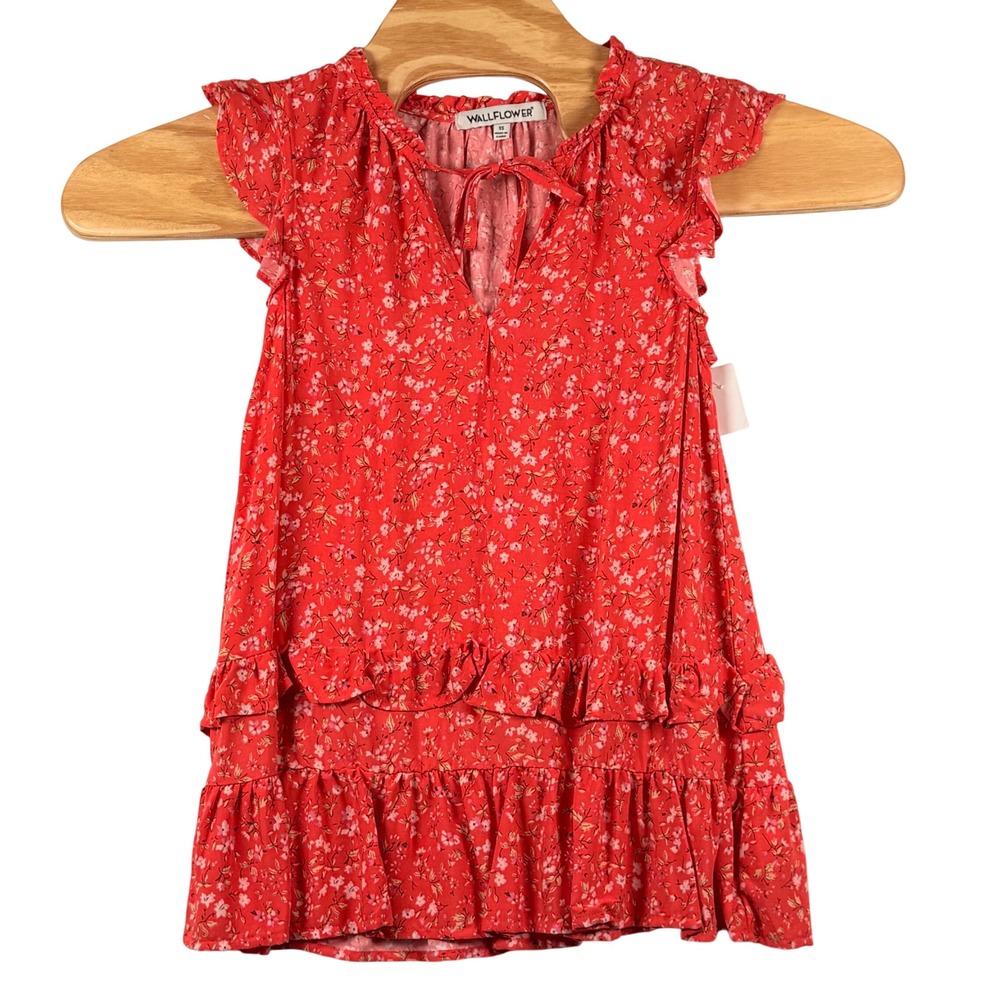 Wallflower Womens XS Blouse Floral Ruffle Tiered Boho Cottagecore Feminine Top